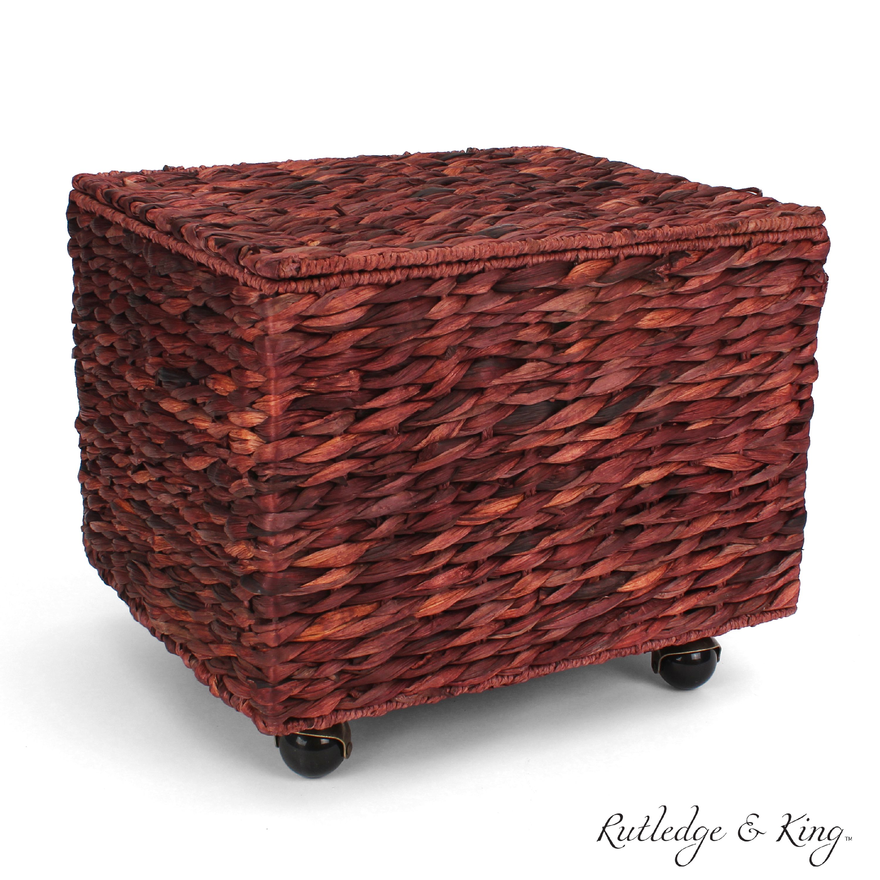Seagrass Rolling File Cabinet - Home Filing Cabinet - Hanging File Organizer - Home and Office Wicker File Cabinet - Water Hyacinth Storage Basket for File Storage (Russet Brown) … - image 1 of 4