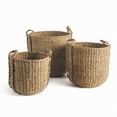 thumbnail image 1 of Seagrass Round Drum Baskets, Set Of 3, 1 of 5