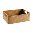 thumbnail image 1 of Seagrass Weaving Storage Basket Weaving Storage Basket Storage Organizer Basket with Handles Rectangle Decorative Basket for Toilet Kitchen, 1 of 8