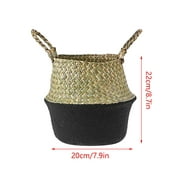 Seagrass Wicker Basket Wicker Basket Flower Pot Folding Basket Dirty Basket for Home Bedroom Men Women Gift