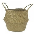 thumbnail image 1 of Seagrass Wickerwork Basket Rattan Foldable Hanging Flower Pot Woven Dirty Laundry Basket Storage Basket Home Storage Decor Basket, 1 of 8