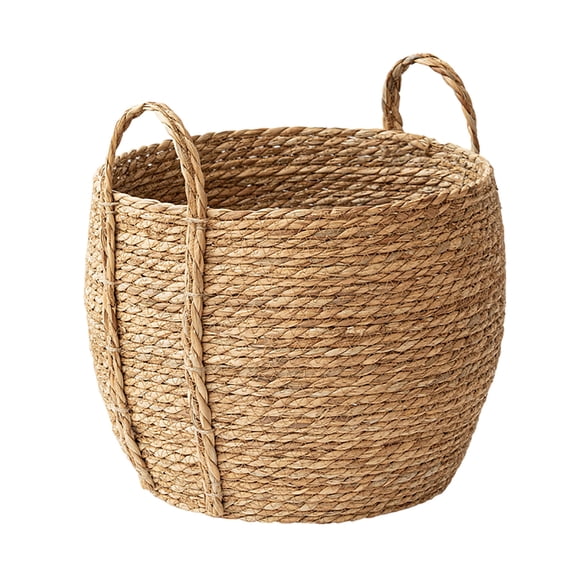 Seagrass Woven Flower Pot with Sturdy Handle,Natural Country Style Decorative Planter Storage Basket for Toys Home Hotel Coffee Shop Indoor Decor