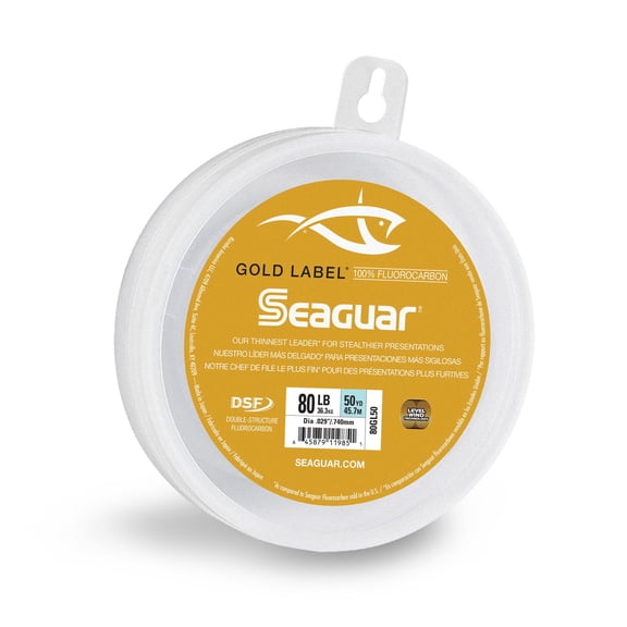 Seaguar Gold Label 100% Fluorocarbon Leader 80lb 50yd