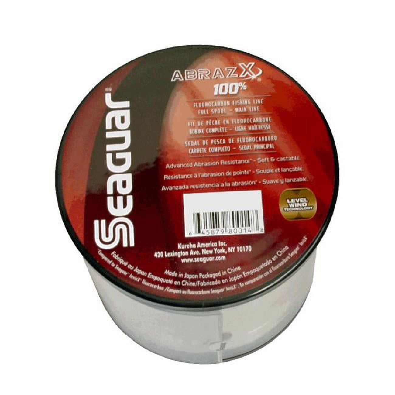 Seaguar AbrazX 100 Fluorocarbon Fishing Line 25lbs, 1000yds Break