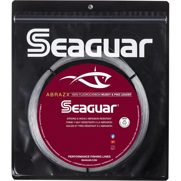Seaguar AbrazX Musky/Pike 100% Flourocarbon Fishing Line 130lbs, 25yds Break Strength/Length - 130AX25