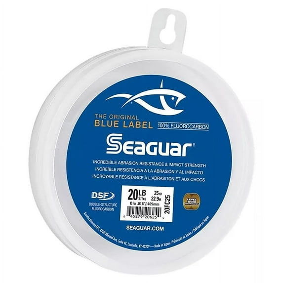 Seaguar Blue Label 100% Flourocarbon Fishing Line (DSF), 2lbs, 25yds Break Strength/Length - 02FC25