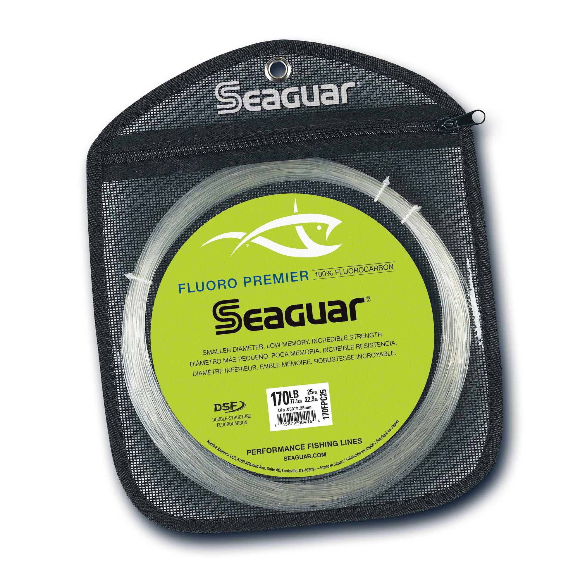 Seaguar Fluoro Premier 100% Fluorocarbon Fishing Line(DSF), 170lbs, 25yds  Break Strength/Length - 170FP25