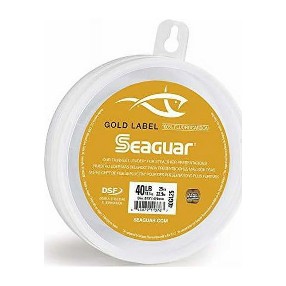 Seaguar Gold Label 100% Fluorocarbon Fishing Line(DSF), 12lbs, 25yds Break Strength/Length - 12GL25