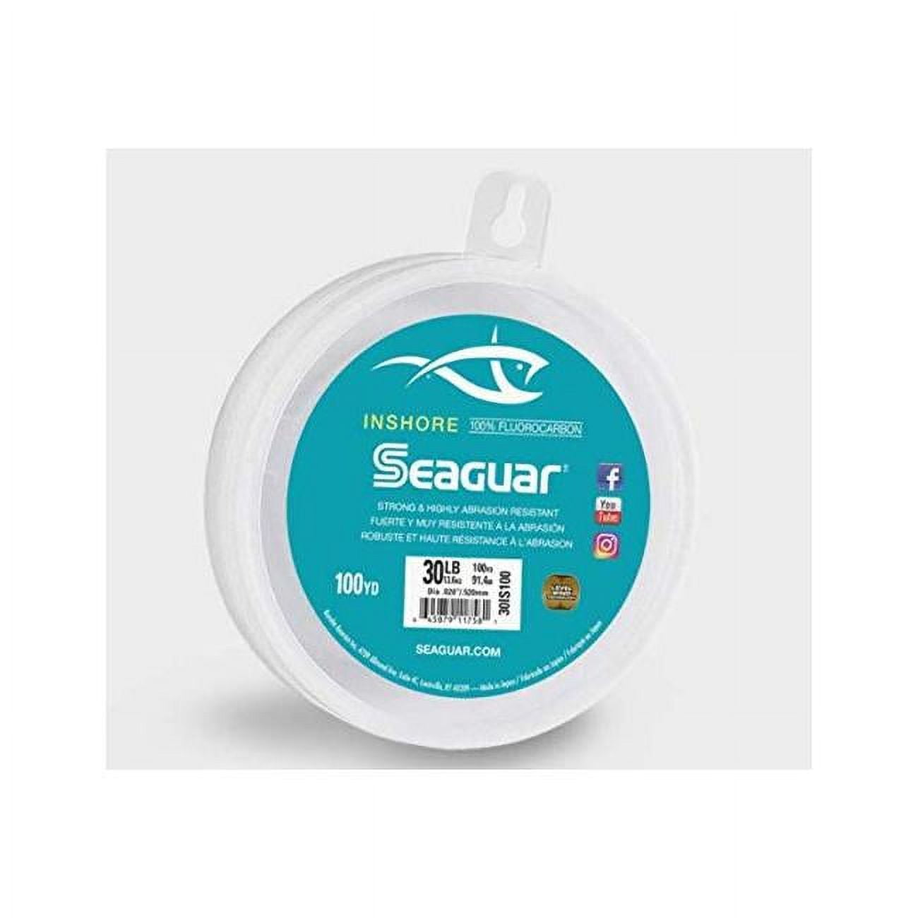 Seaguar InShore 100% Fluorocarbon Fishing Line 15lbs, 100yds Break  Strength/Length - 15IS100