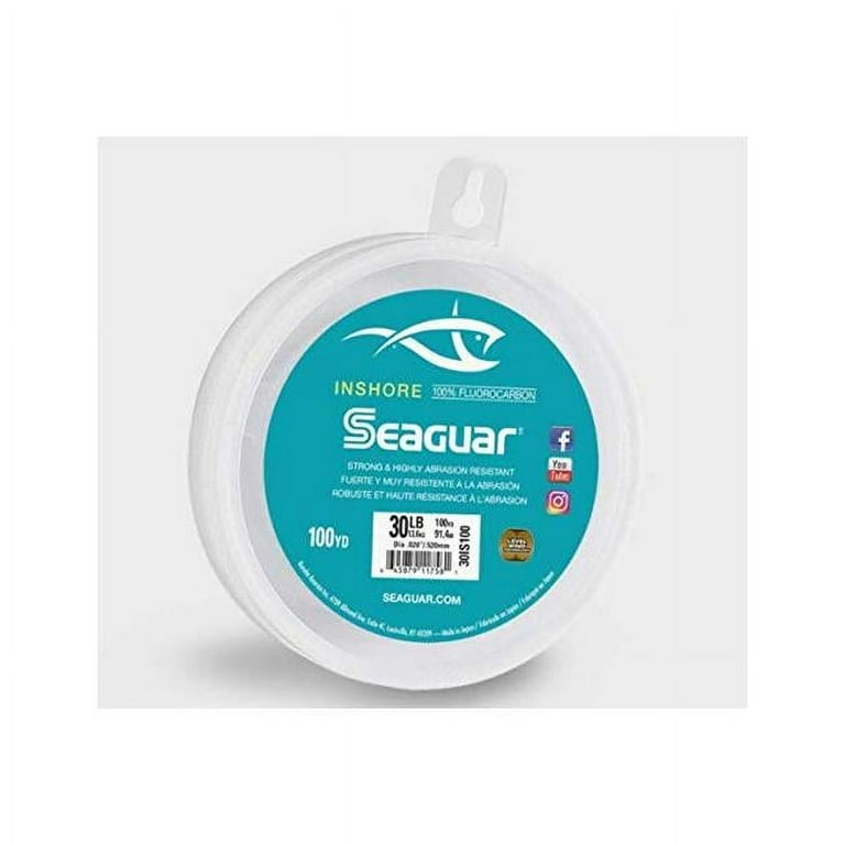 Seaguar InShore 100% Fluorocarbon Fishing Line 30lbs, 100yds Break  Strength/Length - 30IS100