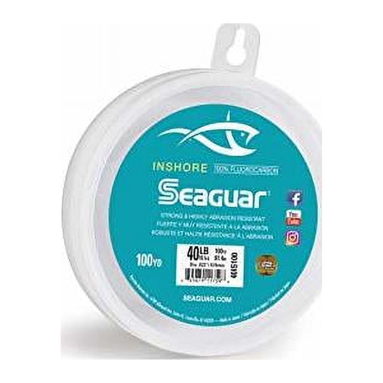 Seaguar InShore 100% Fluorocarbon Fishing Line 40lbs, 100yds Break  Strength/Length - 40IS100