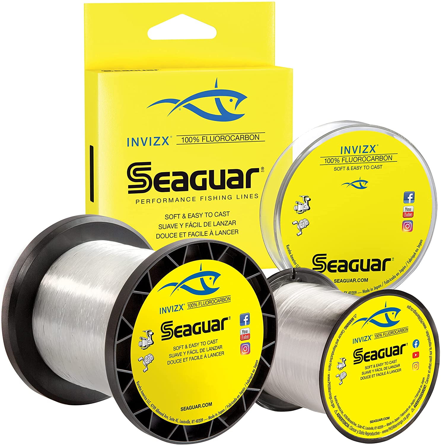 Seaguar Invizx 100% Fluorocarbon Fishing Line 8lbs, 1000yds Break Strength/Length - 08VZ1000