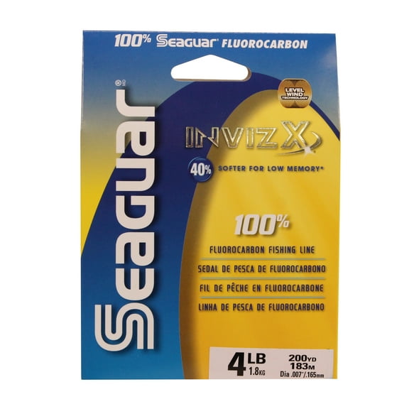 Seaguar Invizx Freshwater 100% Fluorocarbon Fishing Line 4lbs, 200yds Break Strength/Length - 04VZ200