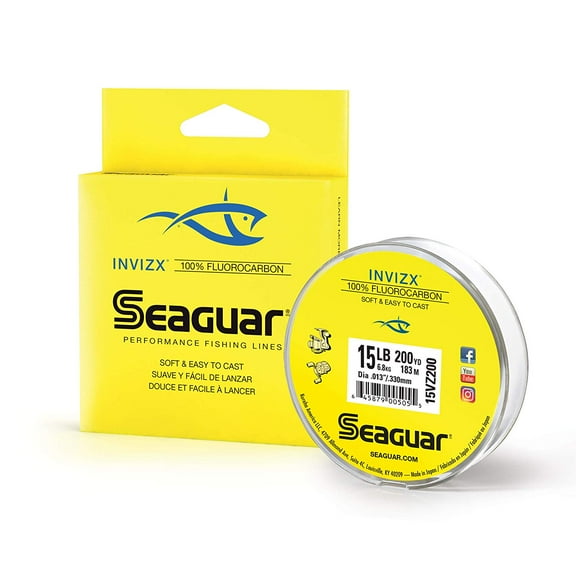 Seaguar Invizx Freshwater 100% Fluorocarbon Fishing Line 6lbs, 200yds Break Strength/Length - 06VZ200