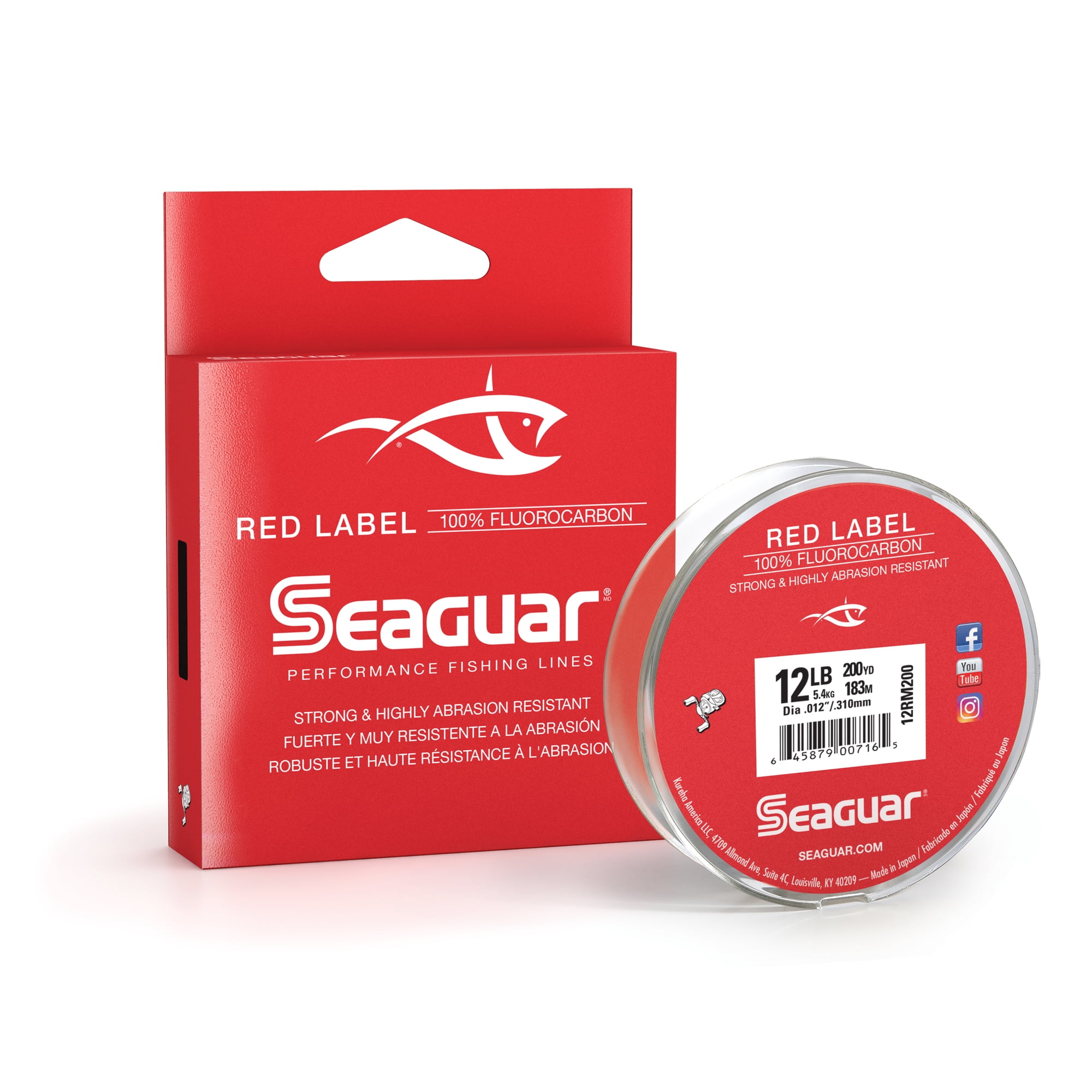 Seaguar Red Label 100% Fluorocarbon Fishing Line 12lbs, 200yds