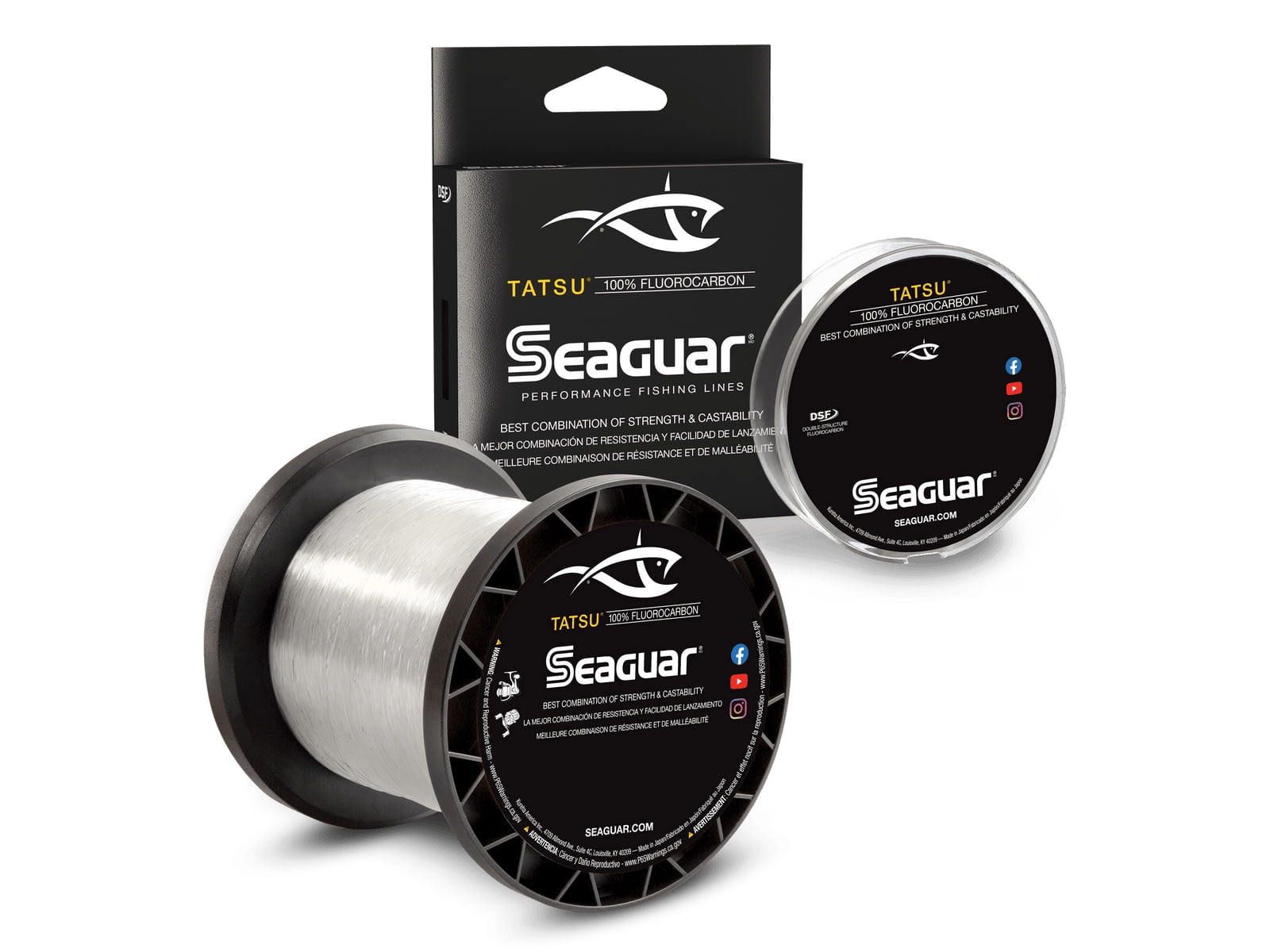 Seaguar Tatsu 100% Fluorocarbon Fishing Line(DSF), 12lbs, 200yds