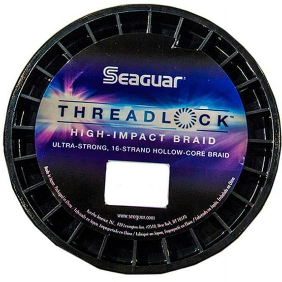 Seaguar Threadlock Fishing Line, 16 Strand Hollow Core Braid, High Visibility White, 50lbs, 600yds Break Strength/Length - 50S16W600