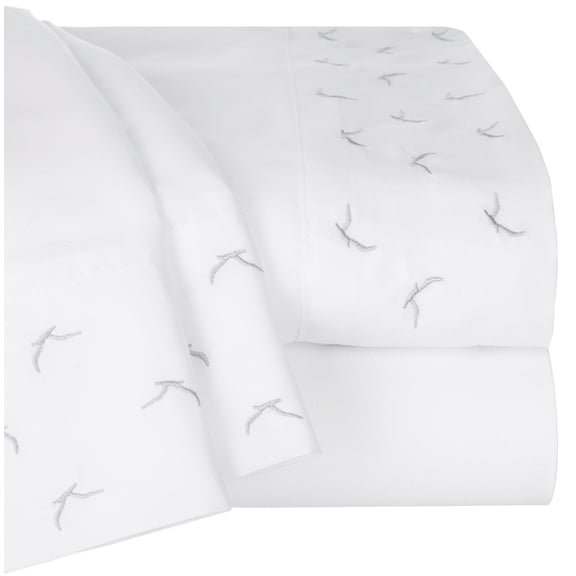 Seagull 3-piece Embroidered Sheet set Twin