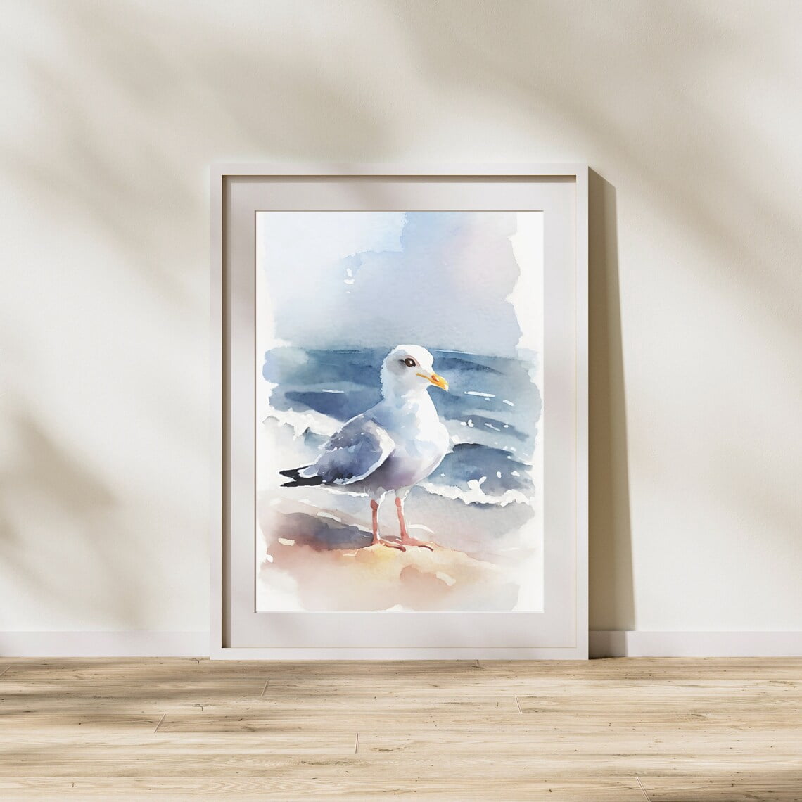 Seagull Beach Art Print, Coastal Wall Decor Home Decor #1712, Unframed ...