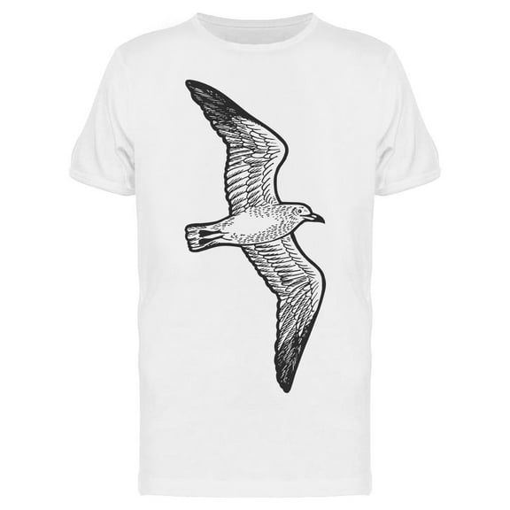 Seagull Bird Flying T-Shirt Men -Image by Shutterstock, Male Medium