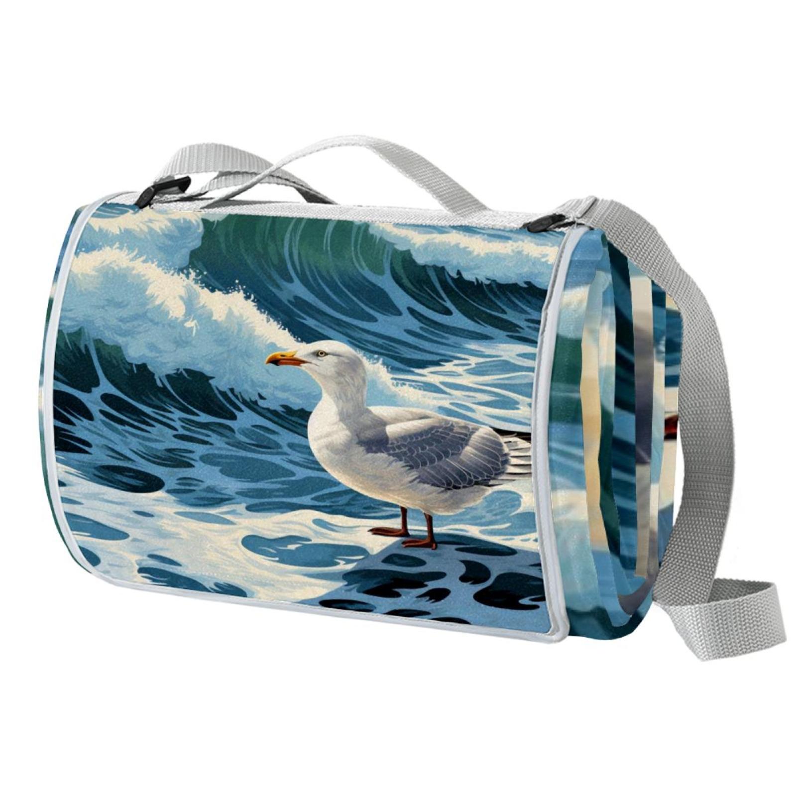 Seagull Canvas Picnic Mat Waterproof Outdoor Blanket for Camping
