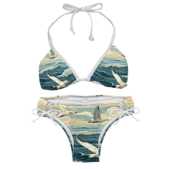 Seagull Detachable Sponge Adjustable Strap Bikini Set - Two-Pack - Ideal for Beach and Pool Parties