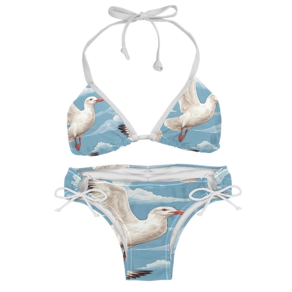 Seagull Detachable Sponge Adjustable Strap Bikini Set - Two-Pack - Ideal for Beach and Pool Parties
