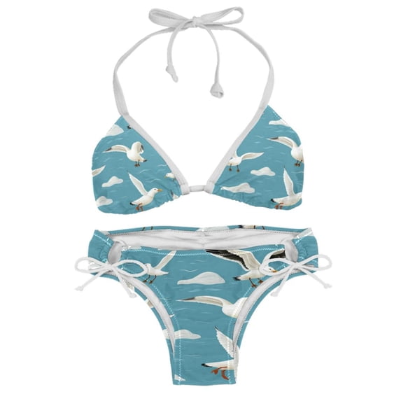 Seagull Detachable Sponge Adjustable Strap Bikini Set Two-Pack Swim Suits - Ideal for All Your Swimming Scenes!