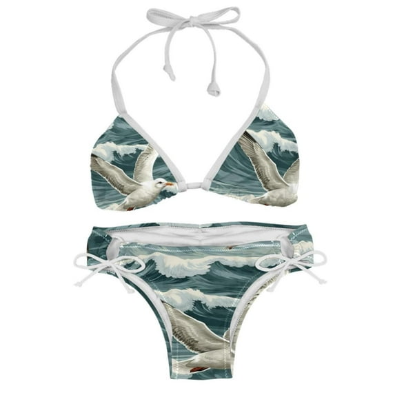 Seagull Detachable Sponge Adjustable Strap Bikini Set Two-Pack Swimsuit Women Bikini Sets