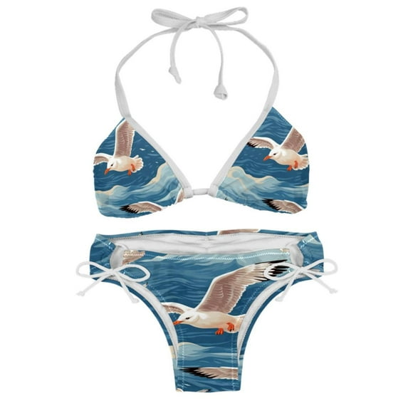 Seagull Detachable Sponge Adjustable Strap Bikini Set Two-Pack - Versatile Swim Suit for All Scenes