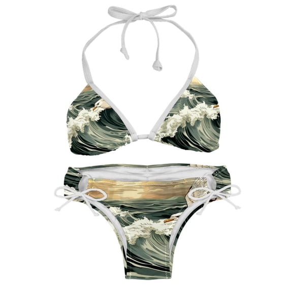 Seagull Detachable Sponge Adjustable Strap Bikini Set - Two-Pack - Versatile Swimwear for All Occasions!