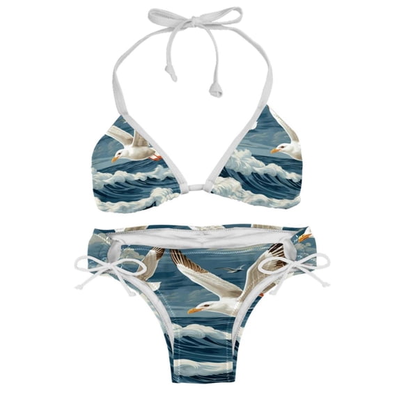 Seagull Detachable Sponge Adjustable Strap Bikini Set Two-Pack for Swimwear and Beachwear