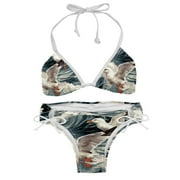 Seagull Detachable Sponge Bikini Set with Adjustable Strap, Two-Pack - Ideal for Beach and Pool Parties!