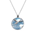 thumbnail image 1 of Seagull Elegant Glass Circular Pendant Necklace for Women - Fashion Jewelry for Women's Necklaces, 1 of 5