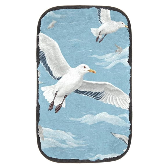 Seagull Fuzzy Printed Car Armrest Pad Cover - Soft and Comfortable Armrest Accessory