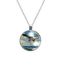 thumbnail image 1 of Seagull Glass Design Circular Pendant Necklace - Stunning Jewelry for All Occasions, 1 of 5