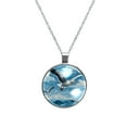 thumbnail image 1 of Seagull Glass Design Circular Pendant Necklace for Women - Elegant Statement Jewelry Piece for Every Occasion, 1 of 5