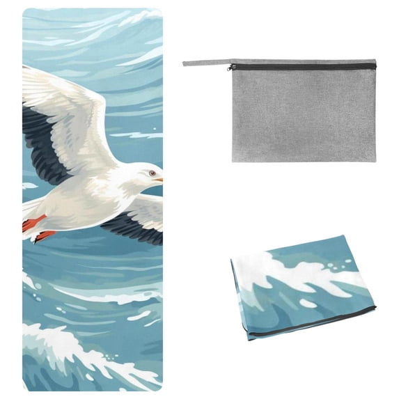 Seagull Gym Towel Yoga Blanket with Storage Bag, 72.8"x26.8", Suitable for Yoga, Pilates, Fitness, Etc.