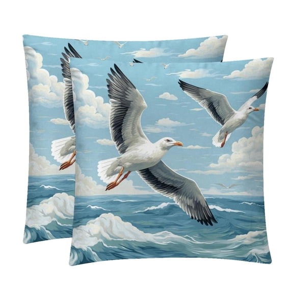 Seagull Inserts Set of 2 - 16x16, 18x18, 20x20 Inches - Unique Patterns for Pillows Covers, Bed Pillow, Throw Pillows - Great for All Occasions