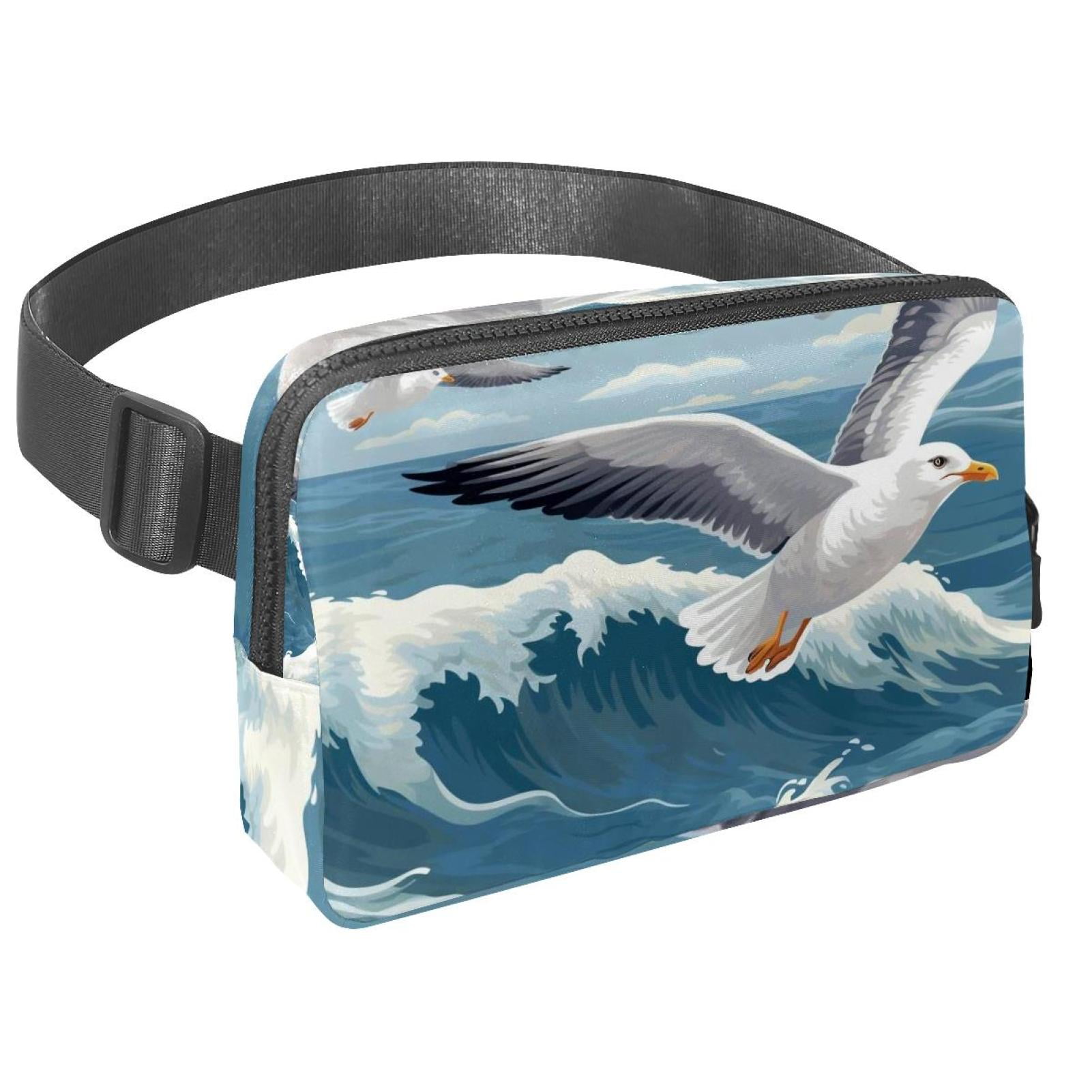 Seagull Lightweight Adjustable Waist Pack Fanny Pack Crossbody Bag with Extension Strap Unisex