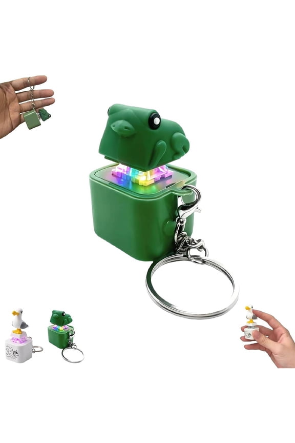 Seagull Mine Button Keychain, Frog Keychain with Sound Rechargeable Croaking Keyboard Clicker Fidget Toys Stress Relief Noise Maker Animal Keycaps for Adults Kids Funny Gifts Pack(frog-1pcs)