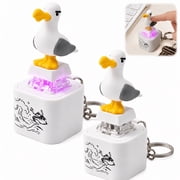 Seagull Mine Keychain, Keyboard Clicker Fidget Keychain with Sound and Light Effects, Portable Stress Relief Toy for Keys, Bags and Everyday Carry