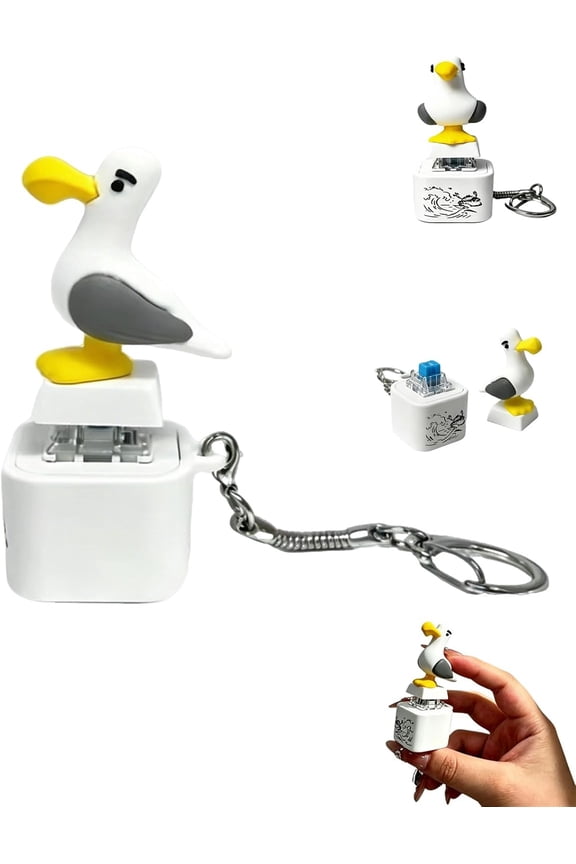 Seagull Mine Keychain, Seagull Mine Button Keychain, Adults Keyboard Clicker for Fun& Stress Relief