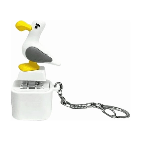 Seagull Mine Keychain Seagull Mine Button Keychain Seagull Button Desk Toy, Adults Keyboard Clicker for Fun Stress Relief Fidget Accessory (1PC)