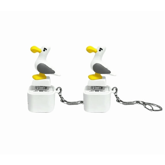 Seagull Mine Keychain Seagull Mine Button Keychain Seagull Button Desk Toy, Adults Keyboard Clicker for Fun Stress Relief Fidget Sound Toy (CC2-2PCS)