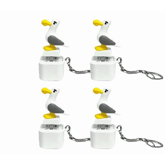Seagull Mine Keychain Seagull Mine Button Keychain Seagull Button Desk Toy, Adults Keyboard Clicker for Fun Stress Relief Fidget Sound Toy (CC3-4PCS)