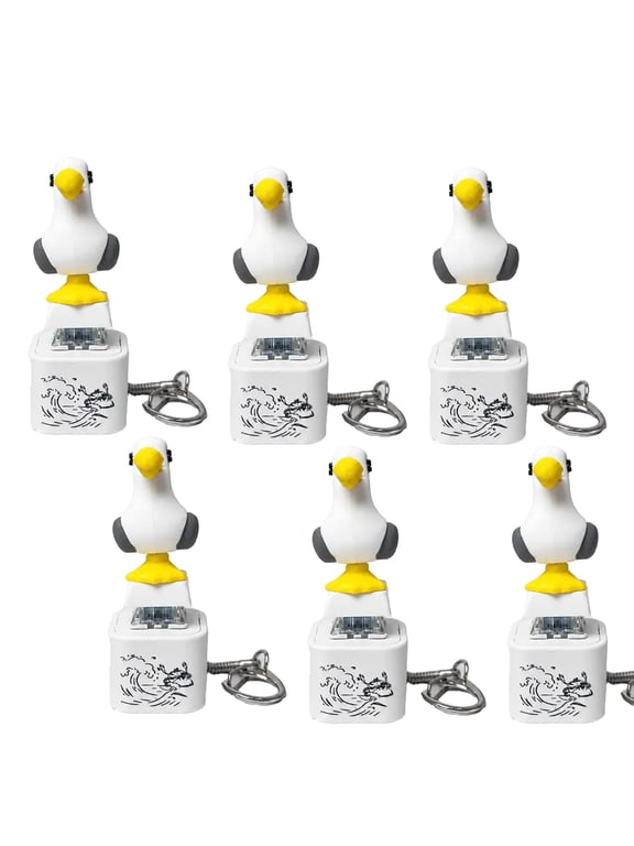 Seagull Mine Sound Button Keychain, Rechargeable Fidget Clicker with Real Sound & LED Light, Funny Interactive Desk Stress Relief Toy Gifts for Adults (2 Pcs)