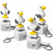Seagull Mine Sound Button Keychain, Rechargeable Fidget Clicker with Real Sound & LED Light, Funny Interactive Desk Stress Relief Toy Gifts for Adults