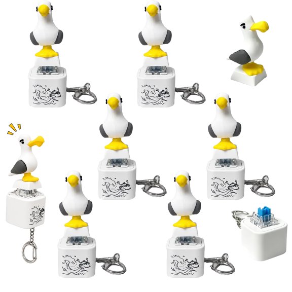 Seagull Mine Sound Button Keychain - Rechargeable Fidget Toy