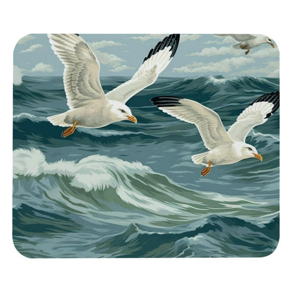 Seagull Non-Slip Rubber Bottom Printed Gaming Mouse Pad Mouse Mat - Square 8.3x9.8 Inch, Suitable for Office and Gaming.